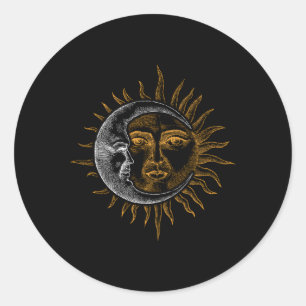 Astronomie Stars Sun Moon Planets Astronaut Runder Aufkleber