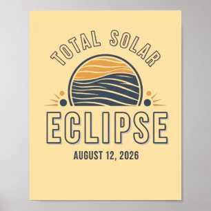 Astronomie Totale Sonnenfinsternis 2026 Totalität Poster