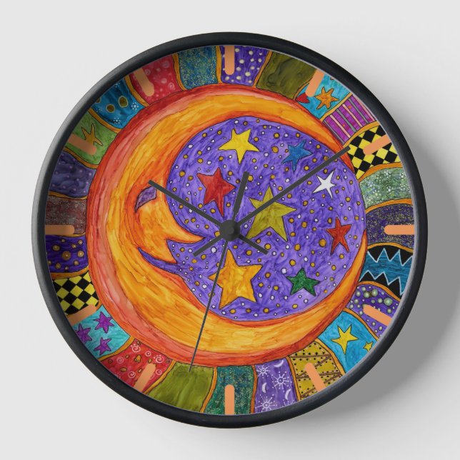 Astronomie-Uhr von Sonne, Mond und Sternen Uhr (Vorderseite)