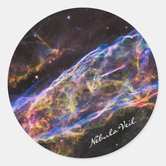 Astronomie und Nebula-Schleier, Hubble / Galaxie Runder Aufkleber (Vorderseite)
