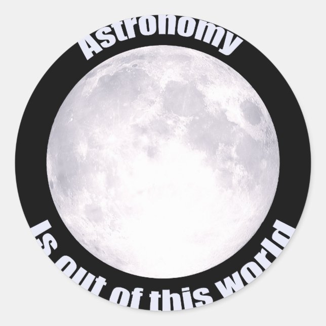 Astronomie Vollmond Runder Aufkleber (Vorderseite)