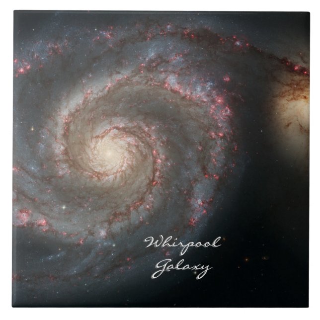 Astronomie & Whirpool Galaxy Spiral / Hubble Fliese (Vorderseite)