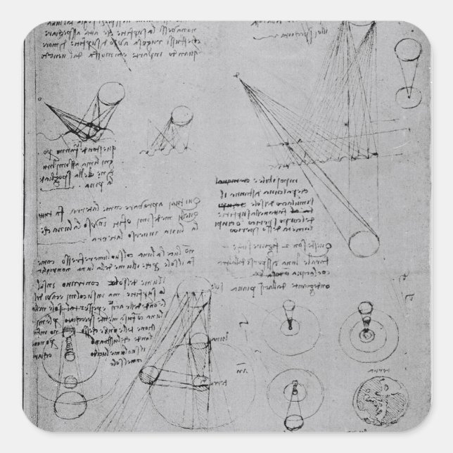 Astronomische Diagramme, aus dem Codex Quadratischer Aufkleber (Vorderseite)