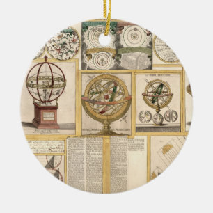 Astronomische Instrumente Himmelskarte Weltkarte Keramik Ornament
