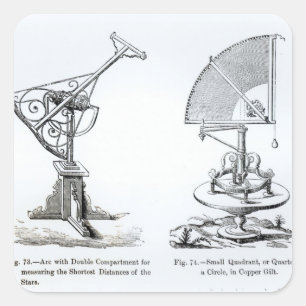 Astronomische Instrumente Quadratischer Aufkleber