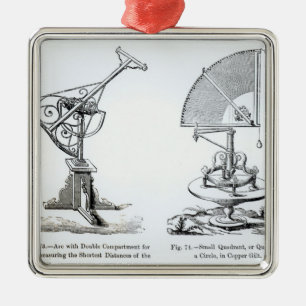Astronomische Instrumente Silbernes Ornament