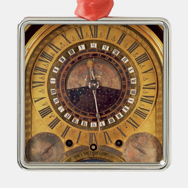 Astronomische Uhr hergestellt für den großartigen Silbernes Ornament (Vorne)
