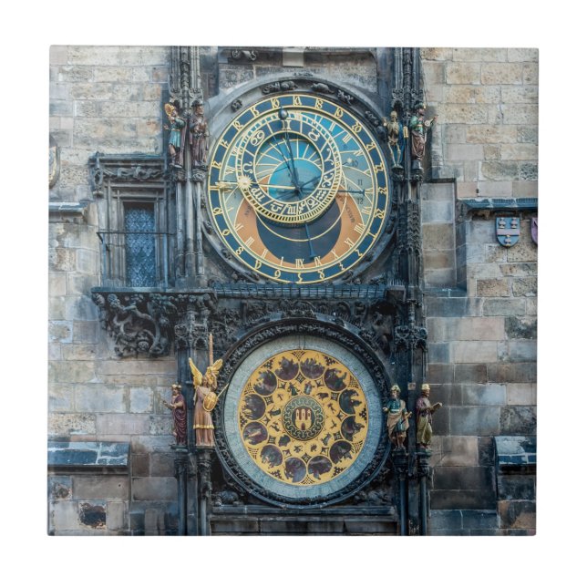 Astronomische Uhr in Prag Fliese (Vorderseite)