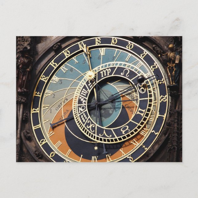 Astronomische Uhr in Prag Postkarte (Vorderseite)