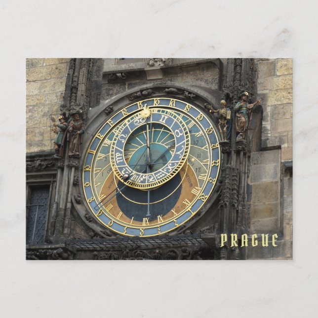Astronomische Uhr in Prag Postkarte (Vorderseite)