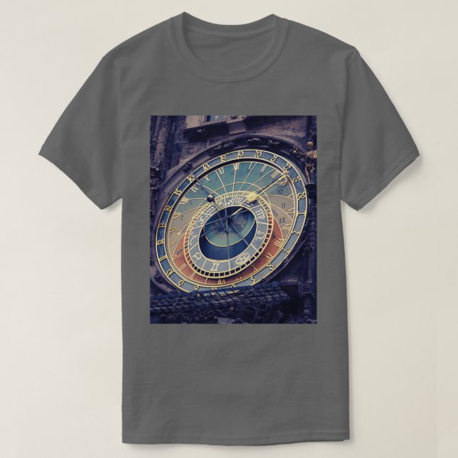 Astronomische Uhr in Prag T-Shirt (Design vorne)