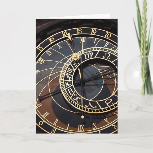 Astronomische Uhr-Karte Feiertagskarte (Vorderseite)