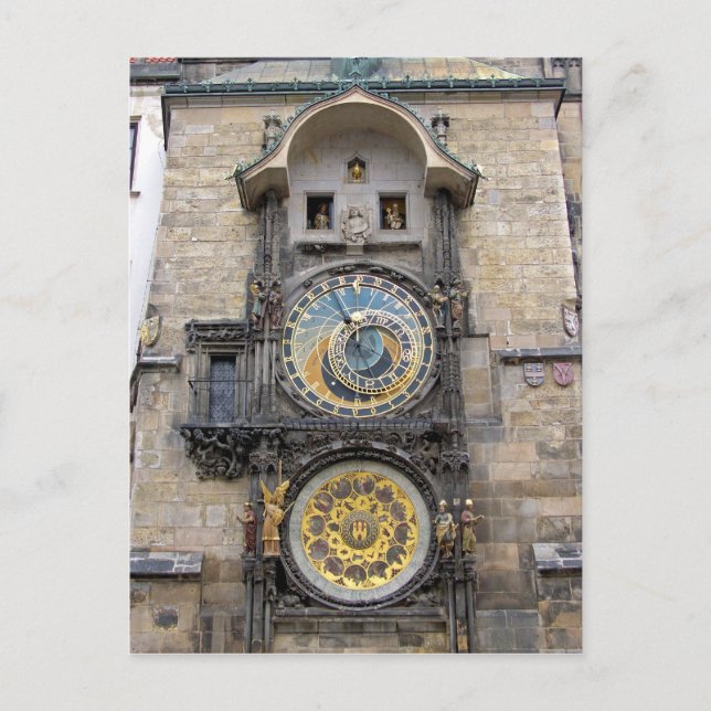 Astronomische Uhr oder Prag Orloj Postkarte (Vorderseite)
