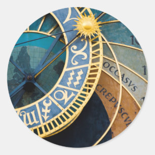 Astronomische Uhr Runder Aufkleber