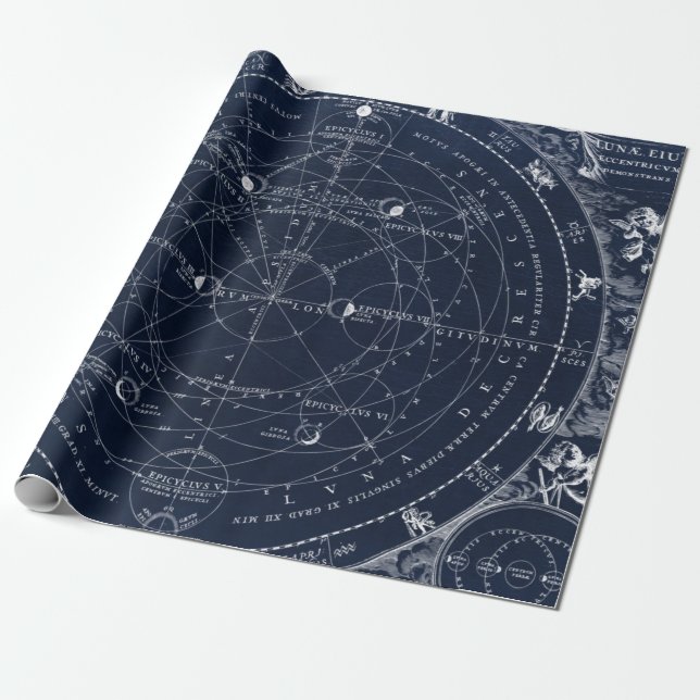 Astronomische Vintage Marine Geschenkpapier (Ungerollt)