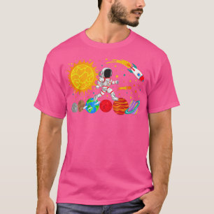 Astronomisches Solarsystem Astronauten Sprungplane T-Shirt
