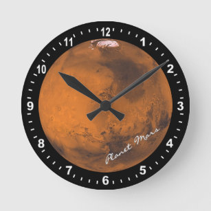 Astronomy & Planet Mars Clock, Hubble / Space Runde Wanduhr
