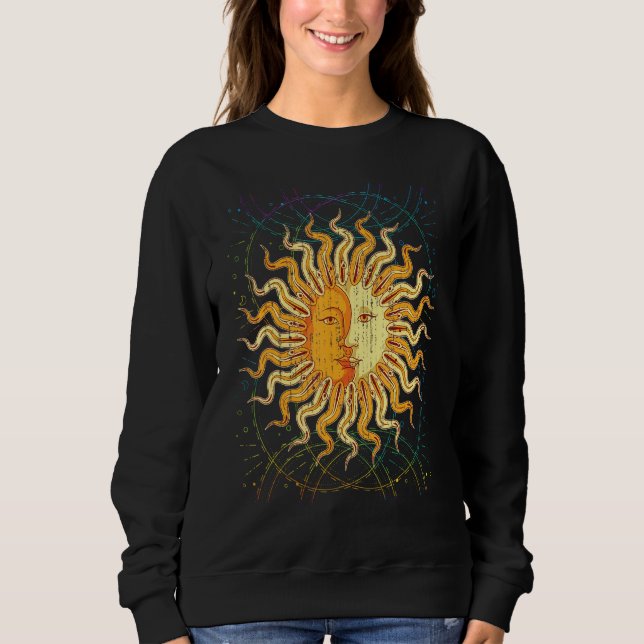 Astronomy Sun Moon Celestial Bodies Bohemian Astro Sweatshirt (Vorderseite)