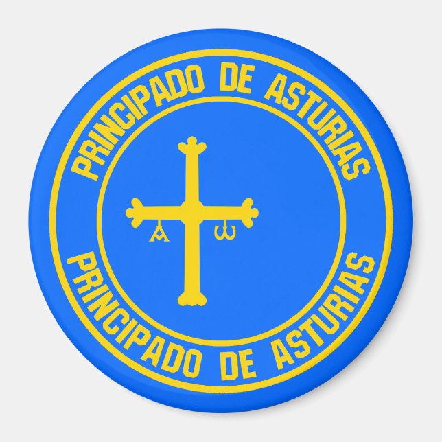 Asturias RundEmblem Magnet (Vorne)