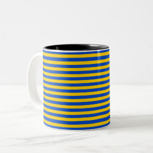 Asturias Schweden Flagge Streifen gelb blau Muster Zweifarbige Tasse
