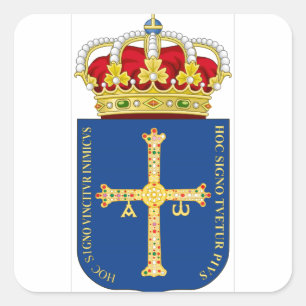 Asturias-Wappen (Spanien) Quadratischer Aufkleber