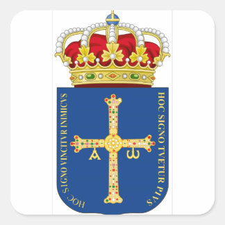 Asturias-Wappen (Spanien) Quadratischer Aufkleber