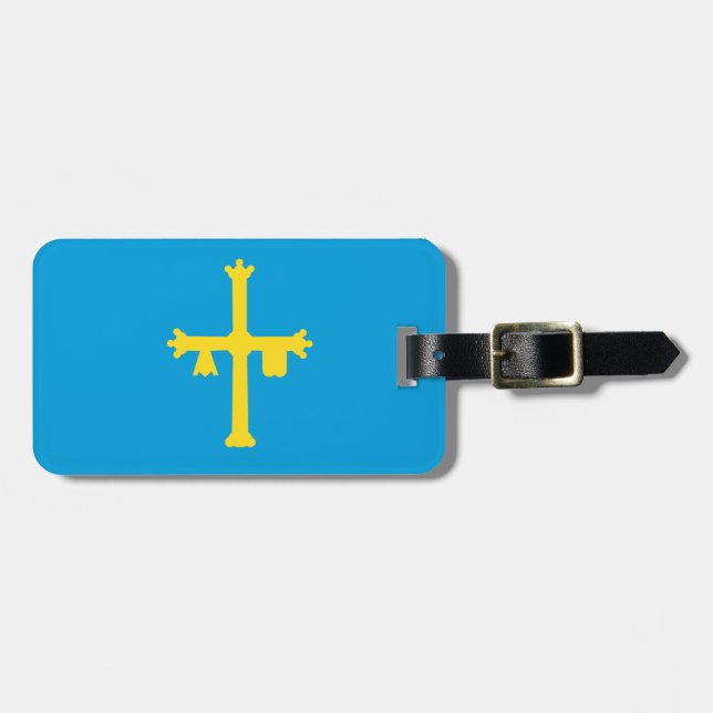 Asturien-Flagge Gepäckanhänger (Vorderseite horizontal)