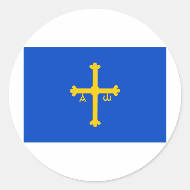 Asturien Runder Aufkleber (Vorderseite)