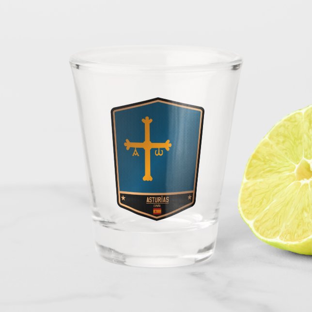 Asturien Schnapsglas (Vorderseite)