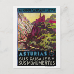 Asturien Spanien Vintage-Reiseposter Postkarte