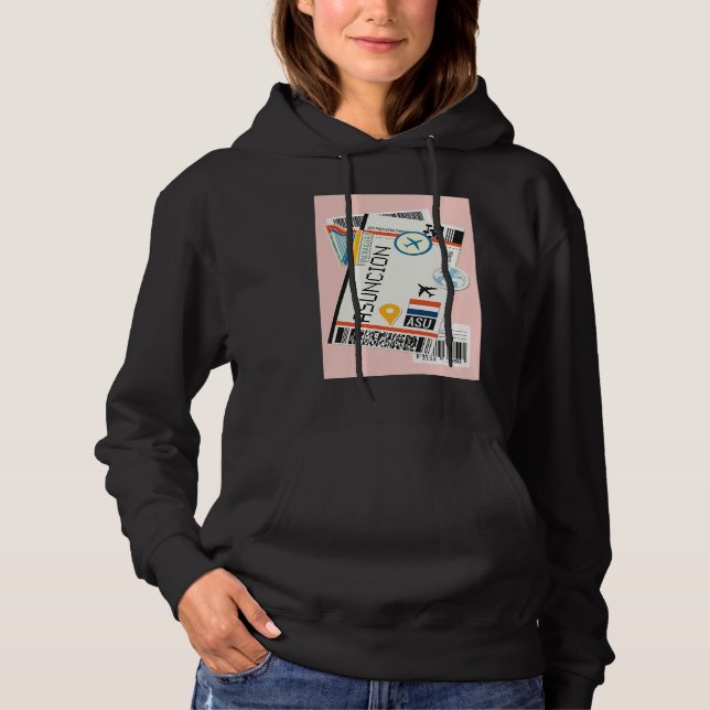 Asunción Paraguay City Skyline Silhouette Outline  Hoodie (Vorderseite)