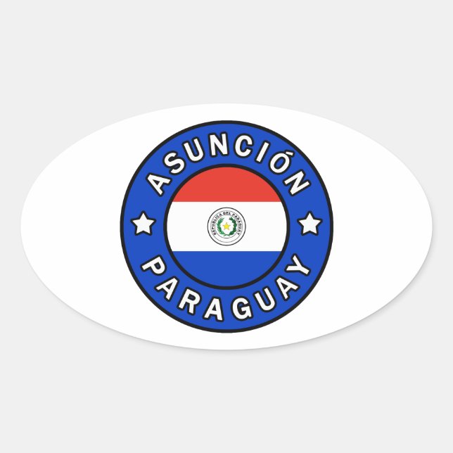 Asunción Paraguay Ovaler Aufkleber (Vorderseite)