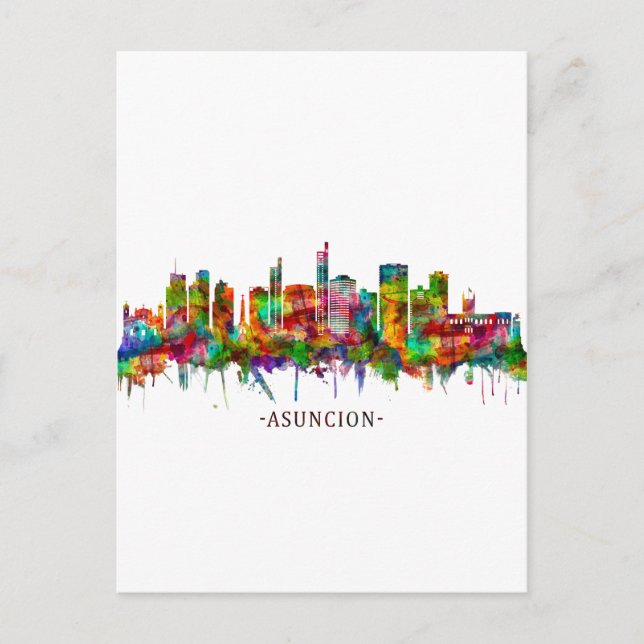 Asuncion Paraguay Skyline Einladungspostkarte (Vorderseite)