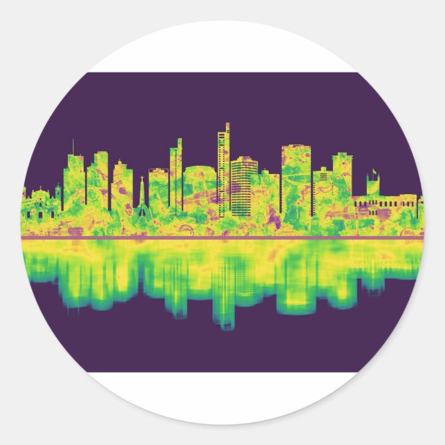 Asuncion Paraguay Skyline Runder Aufkleber (Vorderseite)