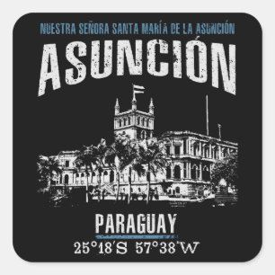 Asunción Quadratischer Aufkleber