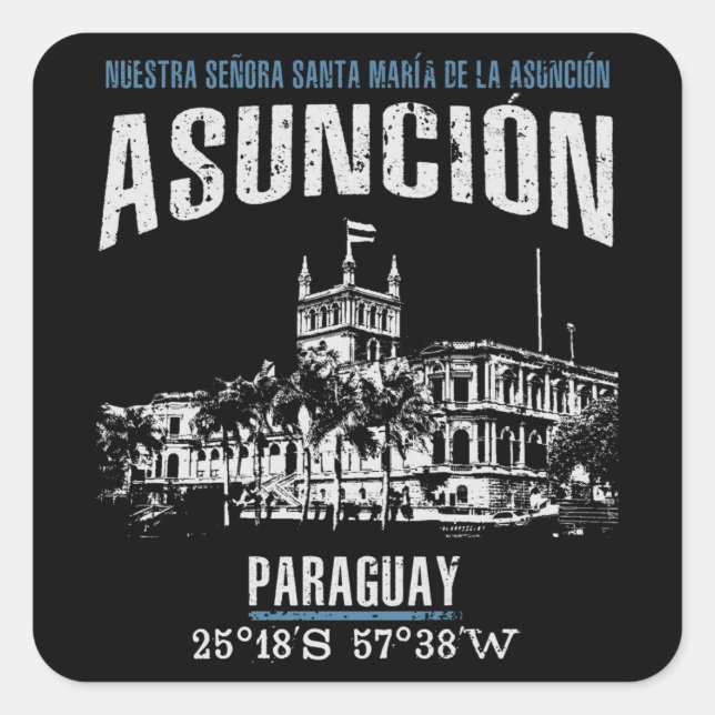 Asunción Quadratischer Aufkleber (Vorderseite)