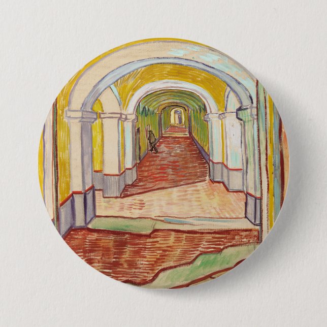 Asylkorridor (von Vincent van Gogh) Button (Vorderseite)