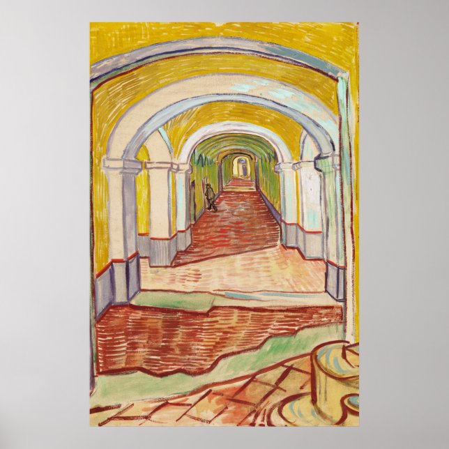 Asylkorridor (von Vincent van Gogh) Poster (Vorne)