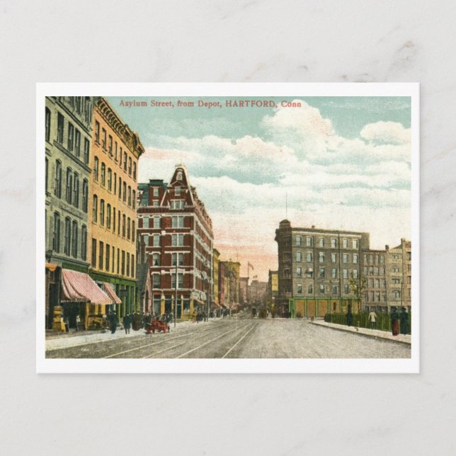Asylum St., Hartford, CT 1911 Vintag Postkarte (Vorderseite)