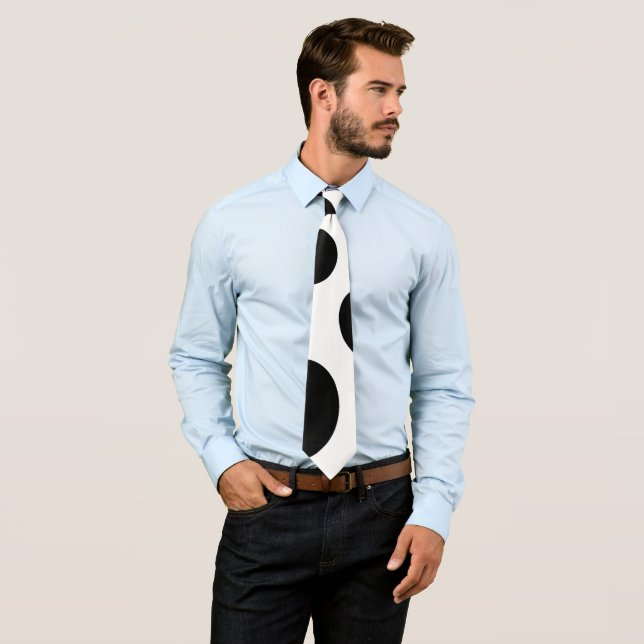 Asymetric Tupfen, große Kreise Schwarzes u. Weiß Krawatte (Beispiel)