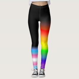 Asymetrische Transport-Regenbogenstolzflaggen Leggings