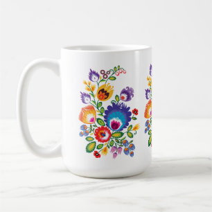 Asymmetrisch poliertes Volksvolk Wycinanki Kaffeetasse