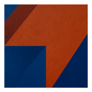 Asymmetrische Farbblock-Abstrakte Kunst Poster