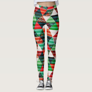 Asymmetrische Formen mit viel Farbe und Palme Leggings