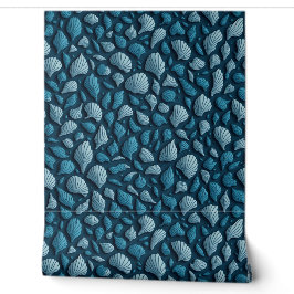 asymmetrische türkisfarbene Muscheln Tapete