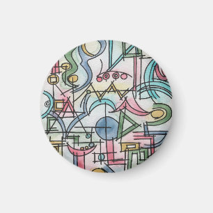 Asymmetrische-whimsische moderne Wasserfarben-Kuns Magnet