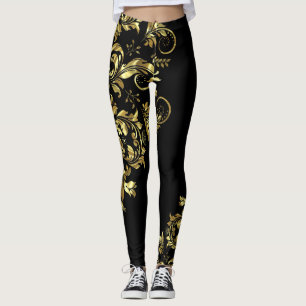 Asymmetrisches Design aus schwarzem und schmalem G Leggings