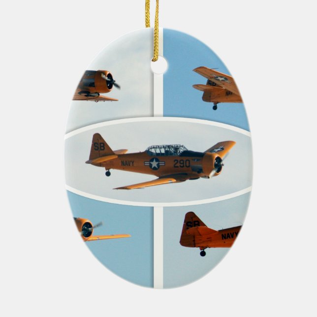 AT-6 Flugzeug des Zweiten Weltkriegs in Texan Keramikornament (Hinten)