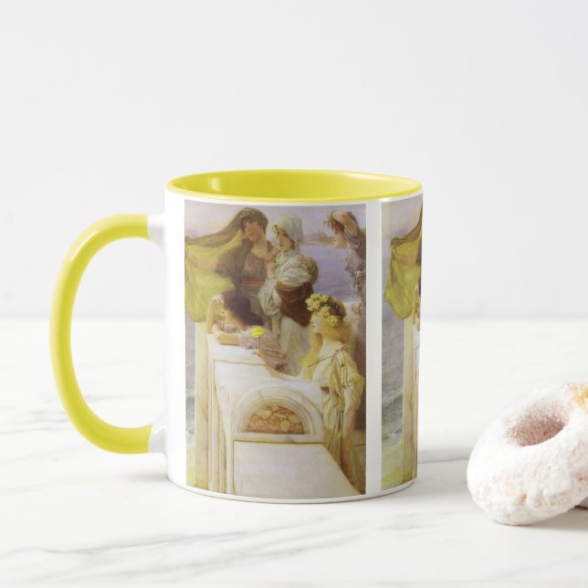 At Aphrodite's Cradle by Sir Lawrence Alma Tadema Tasse (Mit Donut)