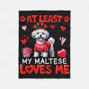 At Least My Maltese Liebt Mich Valentins-Single O Fleecedecke